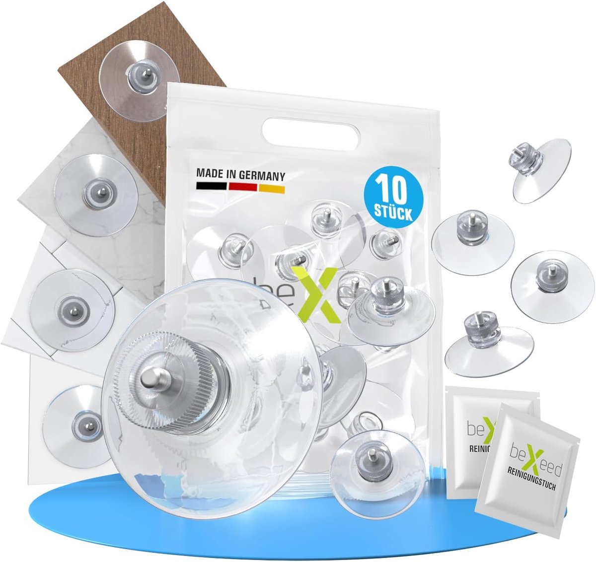 SnelShoppen - Suction Cups Ø40 mm [10 stuks] met Draad - Extra Sterke Zuignappen voor Ramen, Badkamer, Keuken, Glas, Spiegel, Tegels zonder Boren - In