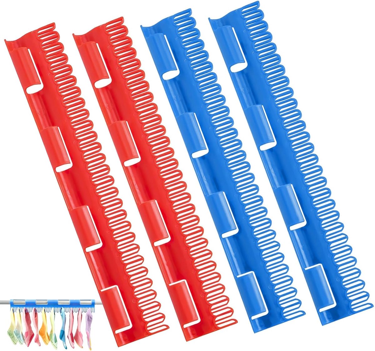 Thijox - Multifunctionele Sokkenhouder en Sokkendroger, Hangend Wasrek met Sokkenklemmen voor Ondergoed en Kleine Onderdelen, Kunststof, Perfect voor
