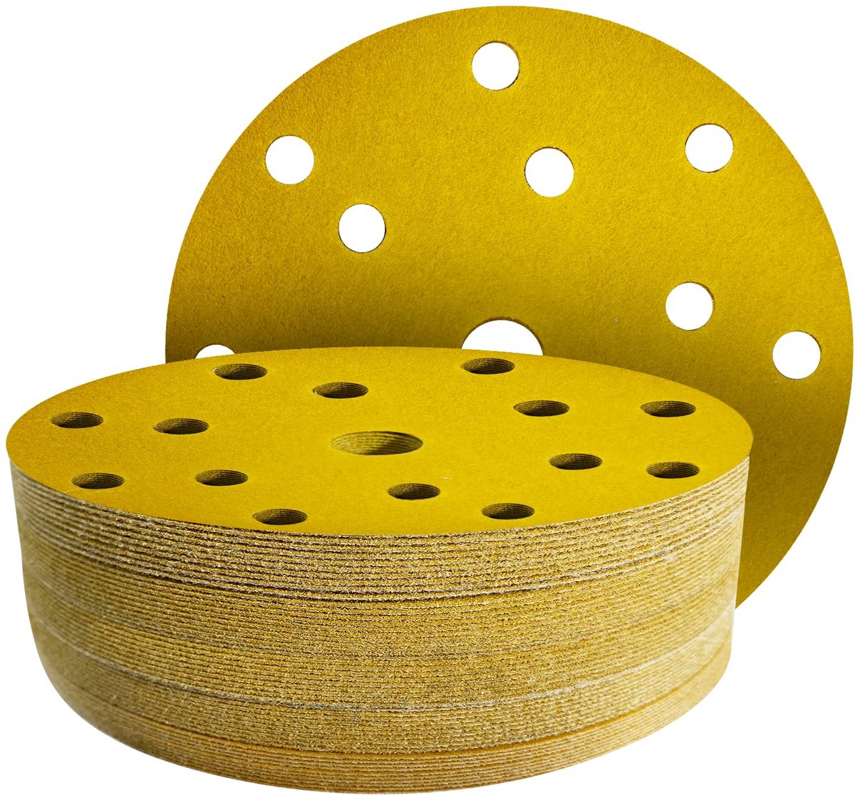 SnelShoppen - 80 Stuks 150mm Schuurpapier Schijven Set met 15 Gaten - 8 Grits (40/60/80/120/150/180/240/320) voor Hout, Metaal en Verf - Perfect voor