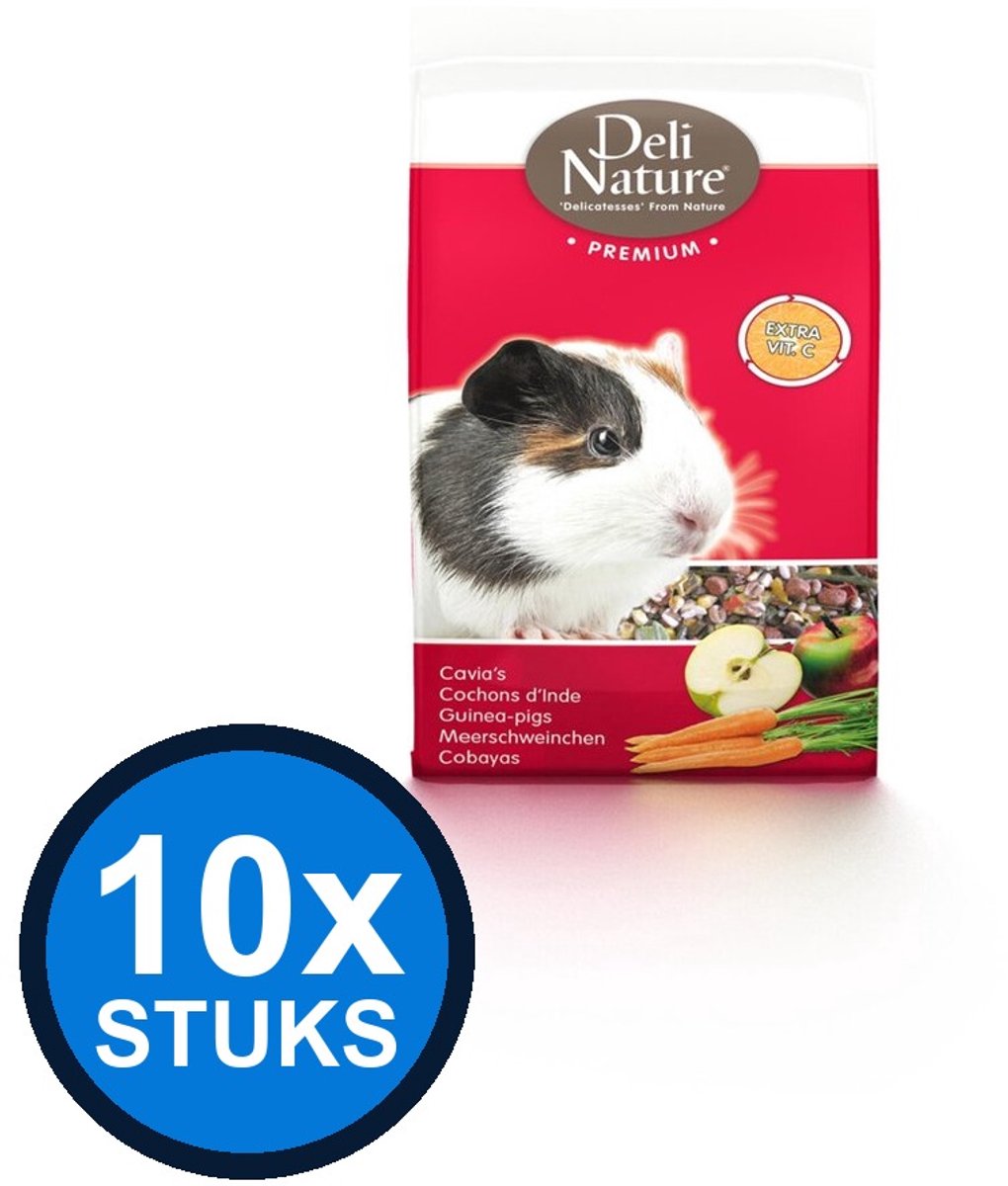 10x Deli Nature - Premium cavia's 800gr - Knaagdierenvoer - 800 g