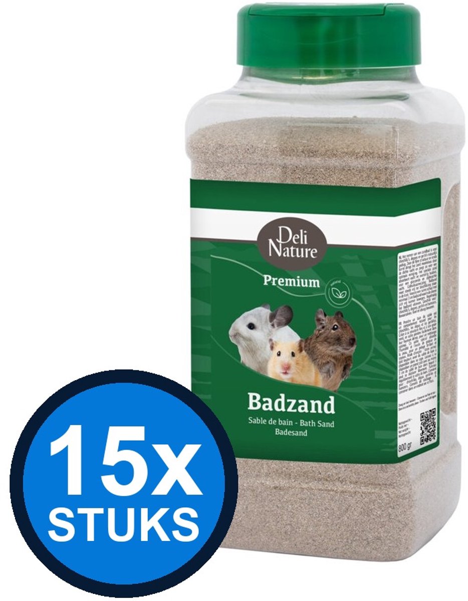 15x Deli Nature - Premium badzand knaagdier 800gr - Knaagdierenvoer - 800 g