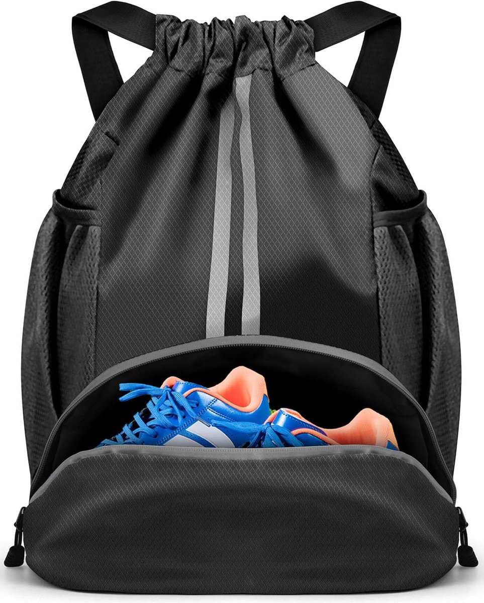 SnelShoppen - Sportrugzak Gymtas Voetbaltas met Verstelbaar Trekkoord, Waterdichte Sporttas voor Heren, Dames, Kinderen en Jongeren, Ideaal voor Sport