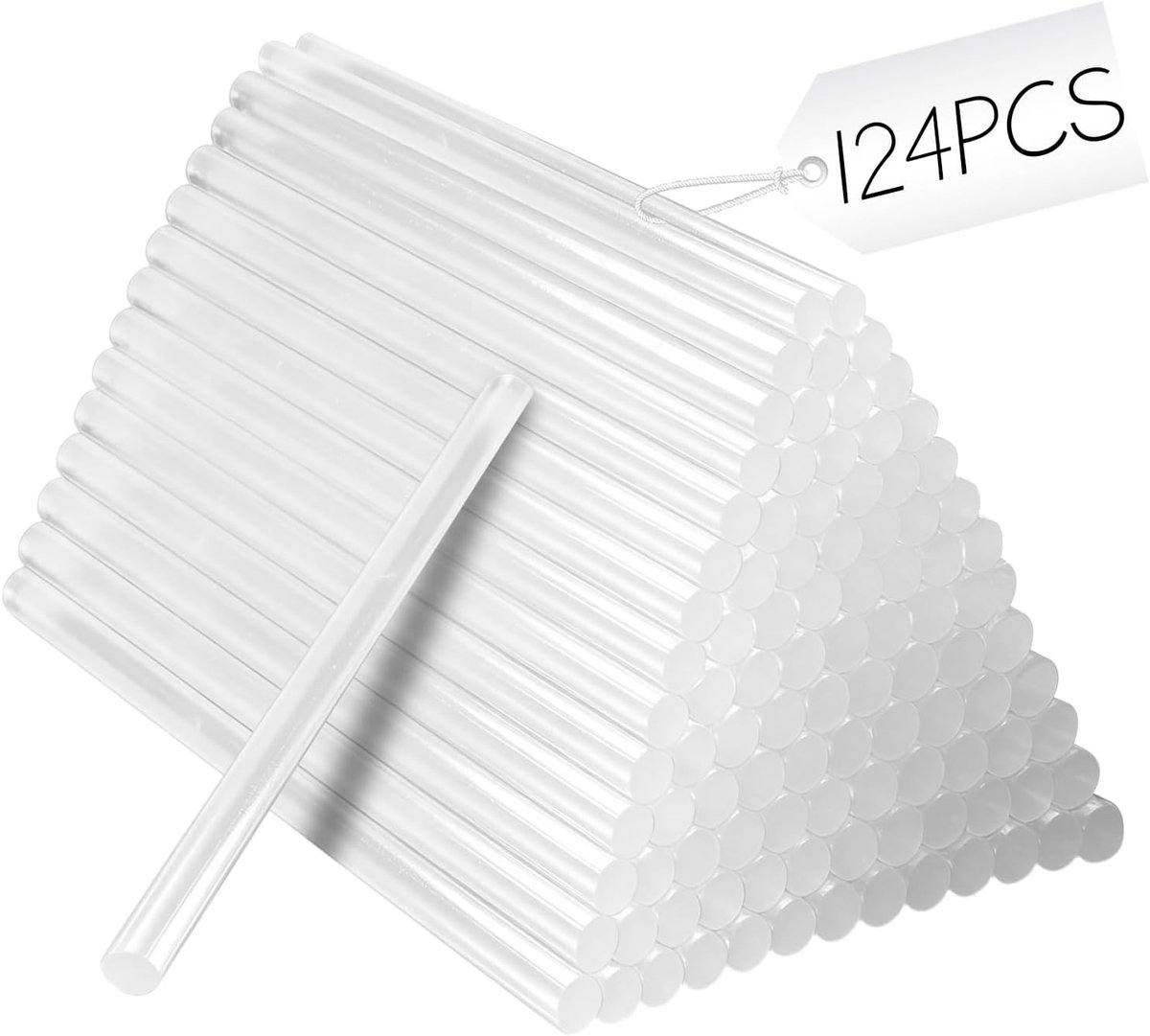 Set van 124 Hechtnappen 7 mm x 150 mm, Transparante Lijmpatronen, Sneldrogend voor Handwerk en Reparaties, Ideaal voor Creatieve Projecten en DIY Klussen