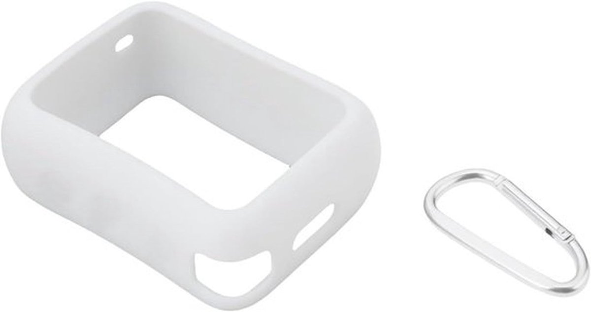 - Luidspreker siliconen hoes - Waterdichte beschermhoes - Karabijnhaak - Ultralicht - Compatibel met JBL GO 4 - Wit.