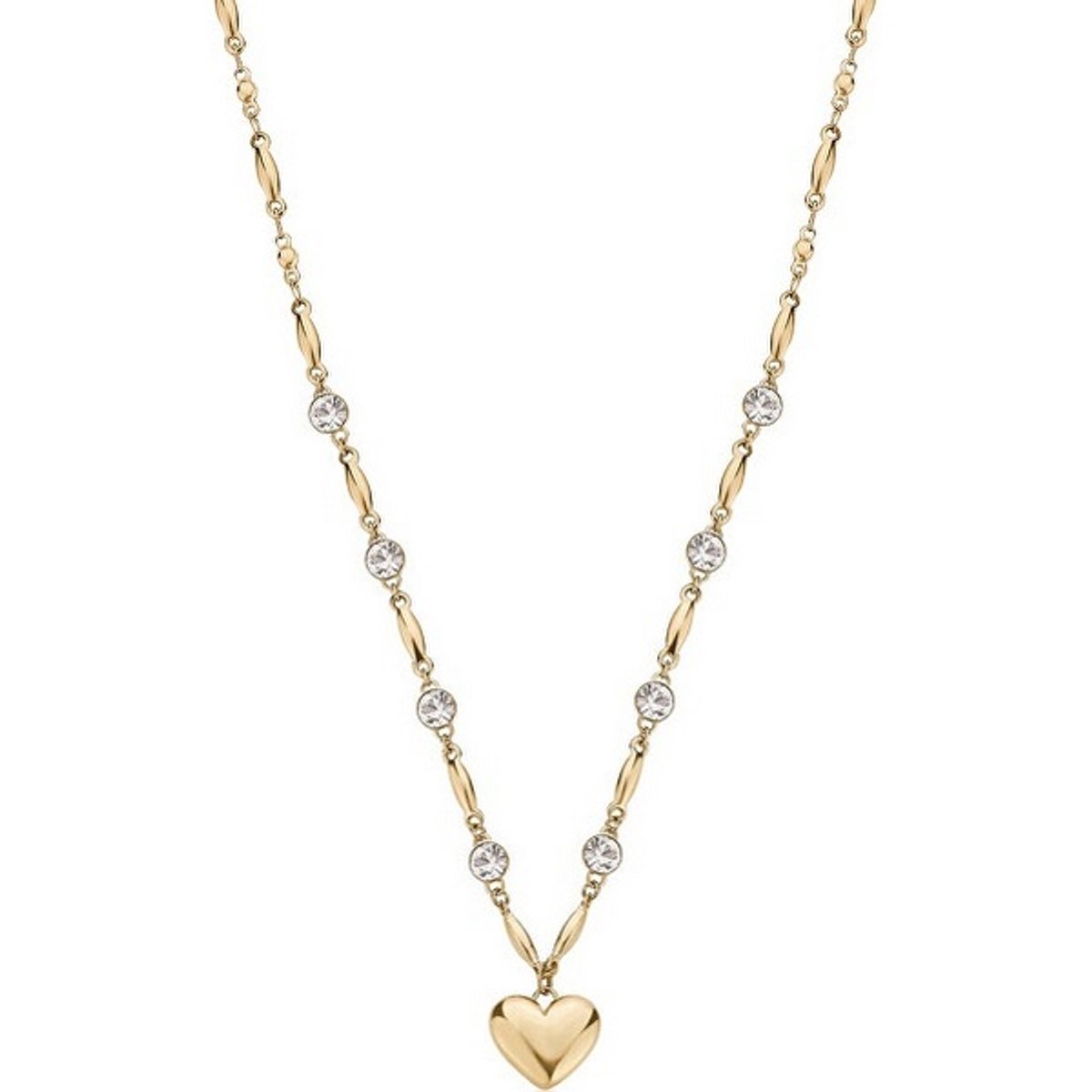BROSWAY CHAKRA BHKN132 GOLD-PLATED HARTJES KETTING MET KRISTALLEN 1 STUK