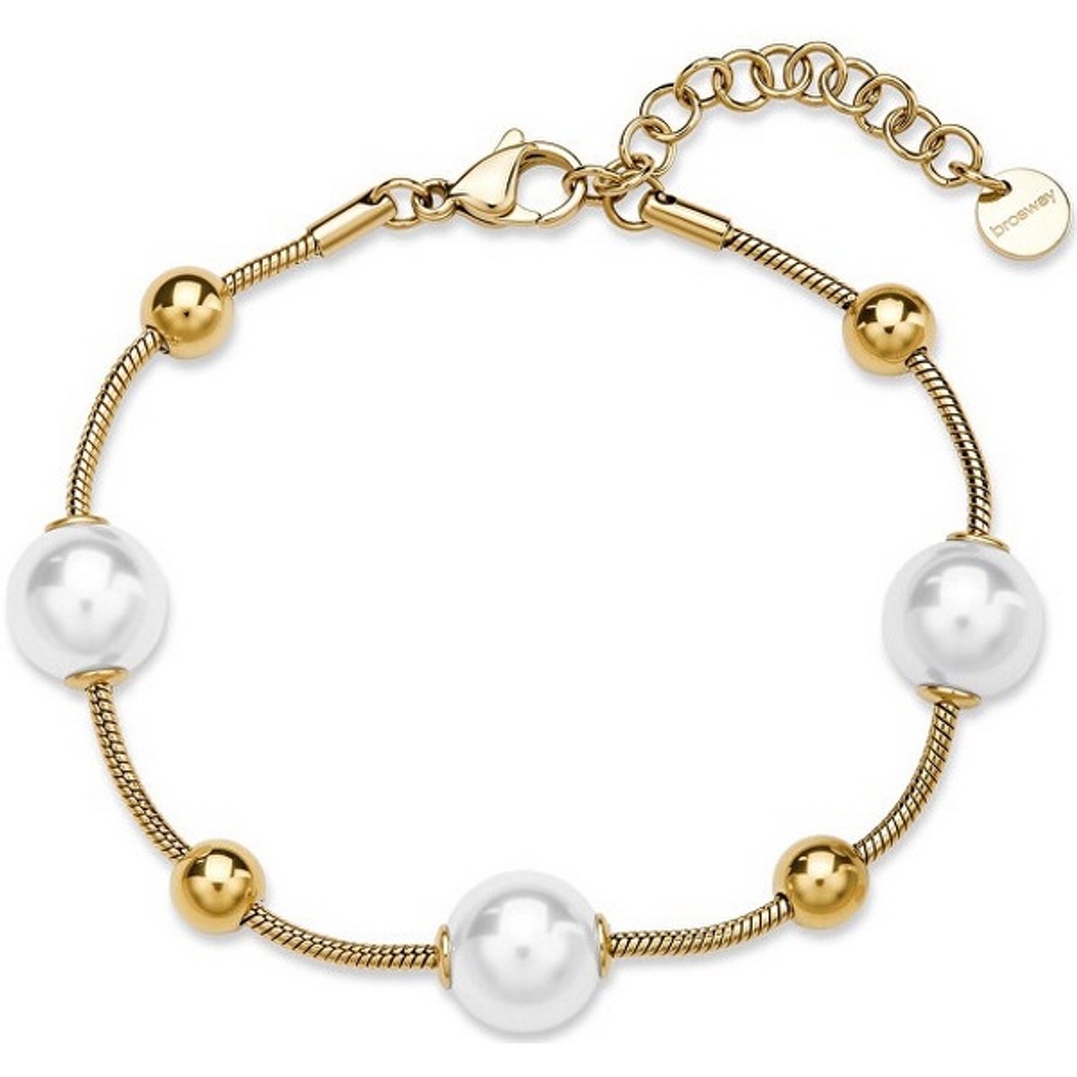 BROSWAY PERFECT BPC57 GOLD-PLATED ARMBAND MET PARELS 1 STUK