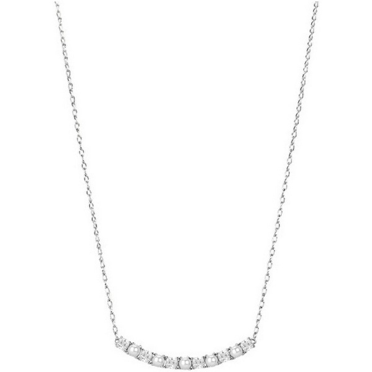 BROSWAY FANCY FIW171 ZILVEREN KETTING MET ZIRKONIA'S EN PARELS 1 STUK