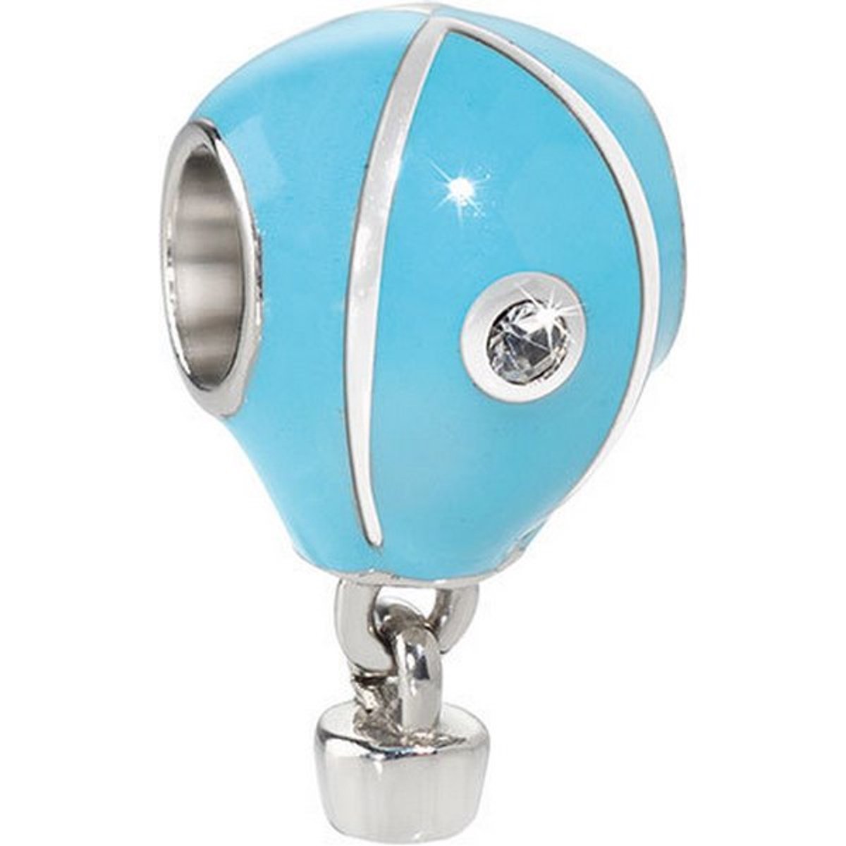 MORELLATO DROPS SCZ284 STAINLESS STEEL LUCHTBALLON BEDEL MET BLAUWE EMAILLE EN ZIRKONIA 1 STUK