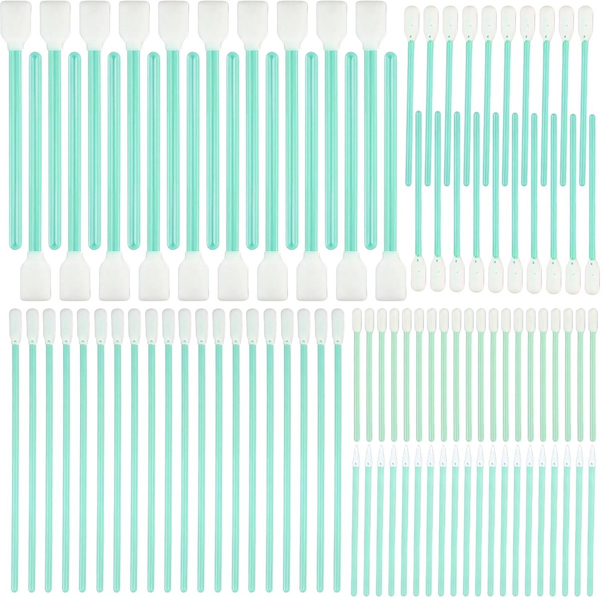 100 Stuks Reinigingsstaafjes met Schuimrubberen Tips voor Camera, Inkjetprinters en Elektronica, Vijf Maten Beschikbaar