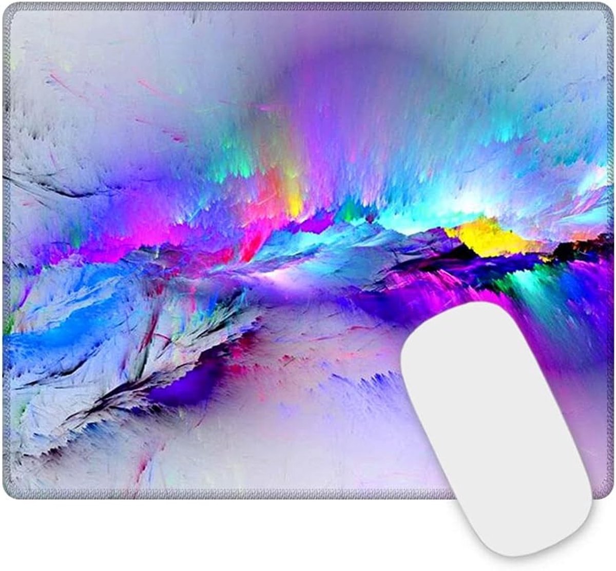 Gaming Mouse Pad met Gestikte Randen 26 x 21 x 0.2cm voor PC, Laptop en Thuiswerk - Kleurvol Ontwerp voor Optimaal Comfort en Precisie
