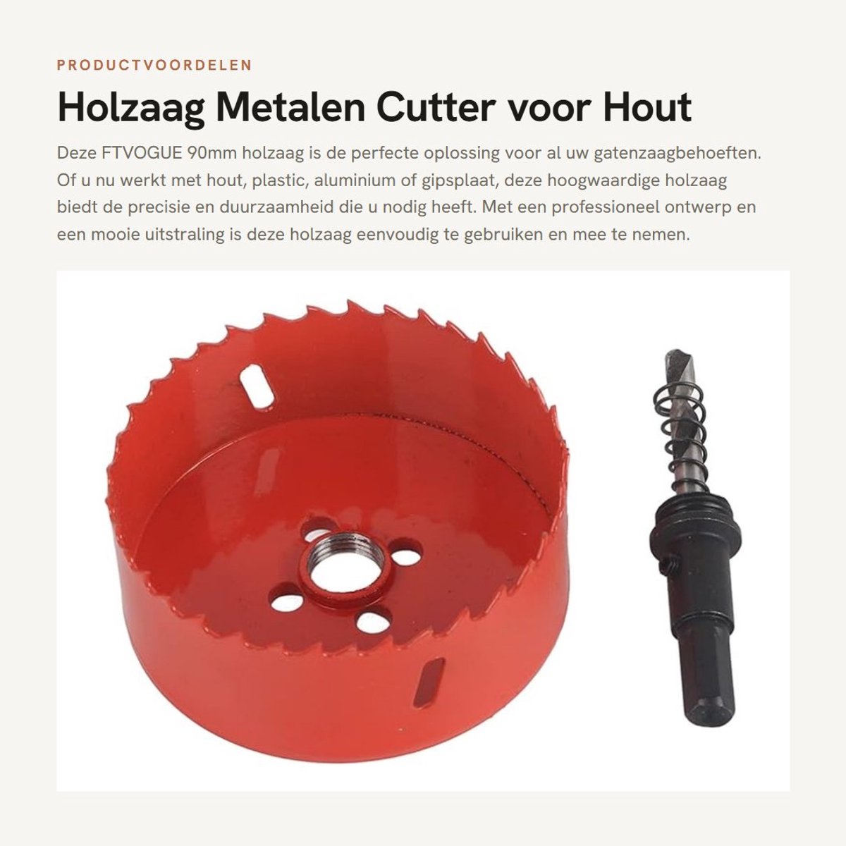 Dailygoods - Holzaag - Metalen Cutter voor Hout - 90mm - Perfect voor Plastic en Aluminium - Gereedschap voor Klussen - Geschikt voor Gipsplaat - Mult...