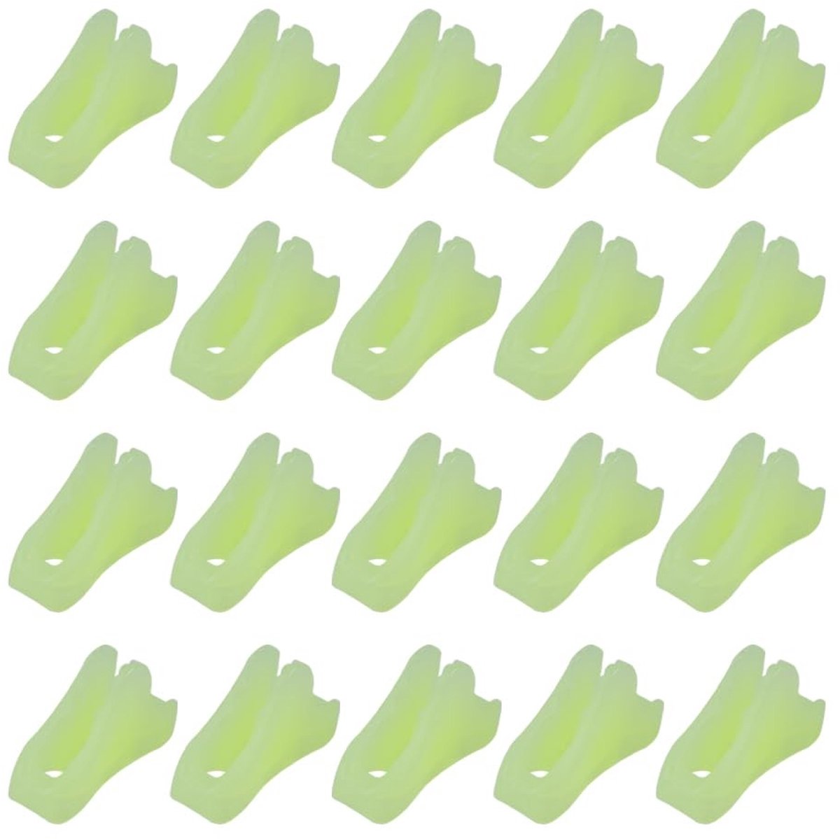 Dailygoods- Tent Touw Gespen - 20-delige Fluorescerende Set - Verstelbare Antislip - Driehoekige Accessoires - Compact Formaat - Veilig Ontwerp