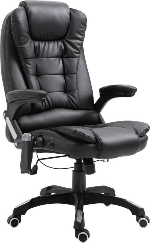Openlijk huilen vee Luxe Bureaustoel met MASSAGE functie Kunstleer Zwart - Bureau stoel -  Burostoel -... | bol.com