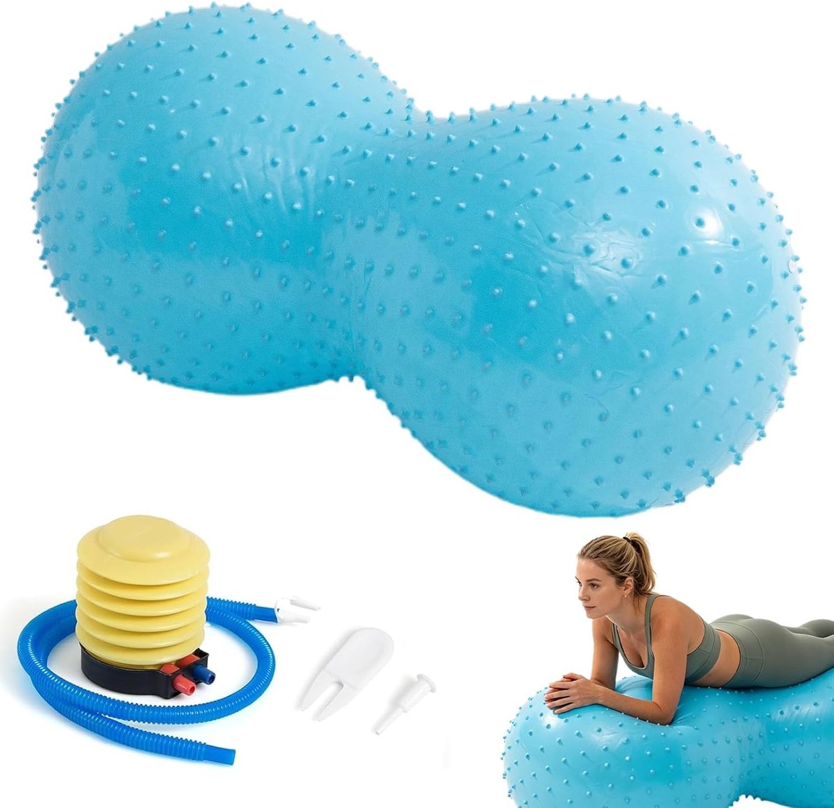Yogabal 40 x 90 cm in pinda-vorm, ideaal voor fitness, yoga, gymnastiek en core training, anti-burst en therapeutisch