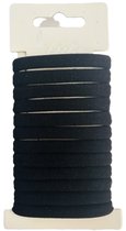 Haarelastiek Endless - Dikte 7mm - Zwart - 12 stuks