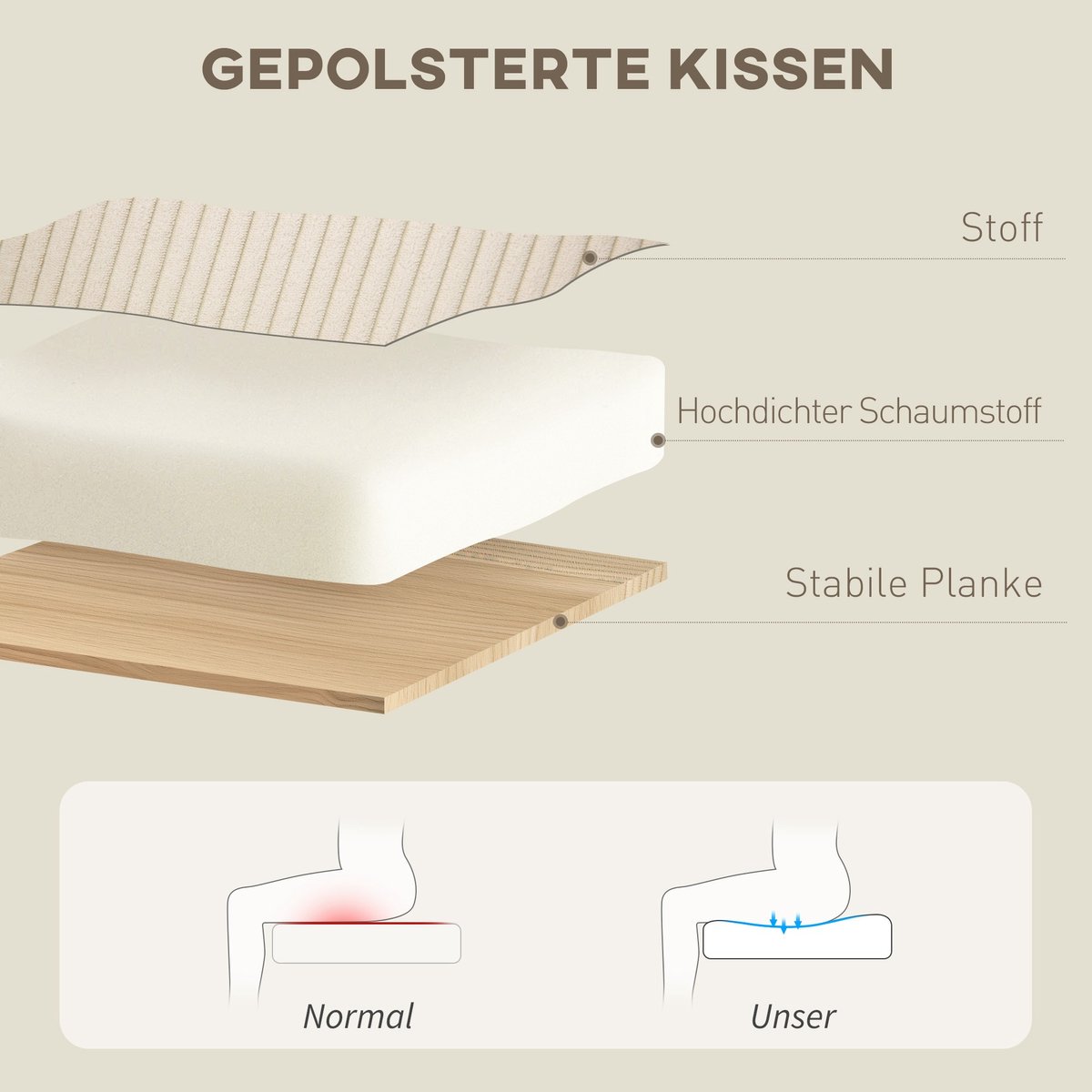 YYchan fauteuil met voetenbank - beige - 85 x 74 x 104 cm