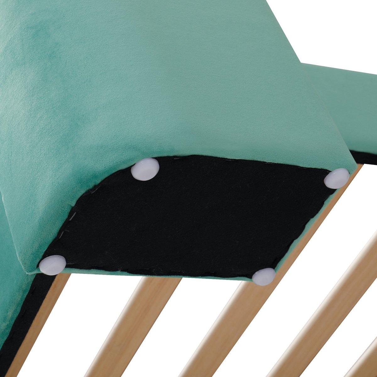 YYchan gestoffeerd kinderbed - blauw - ligmaat 90 x 200 cm - 240 x 122,5 x 106 cm - met kruk - met opbergruimte