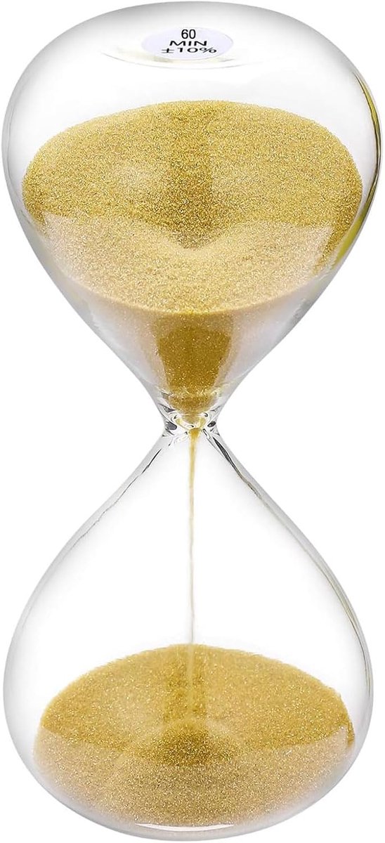 Thijox - SuLiao Zandloper 60 Minuten Goud, Grote Zandtimer voor Thuis, Bureau, Klaslokaal, Decoratie, Kinderen, Kantoor, 1 Uur Zandglas