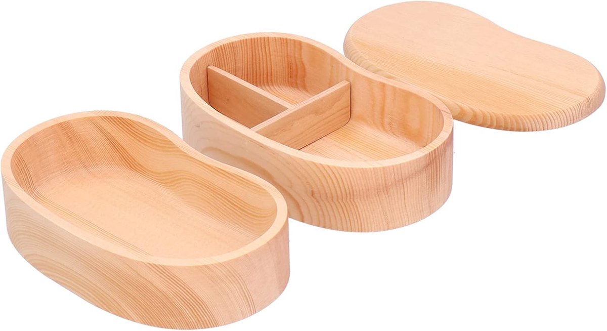 Topyond Wooden Bento Box Simple Elegant Food Storage Organizer, Portable Lunch Container for Adults, Stackable Stylish - ShopVlot