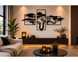 Levensboom Wanddecoratie 120 x 80 cm – Houten MDF Muurdecoratie – Tree of Life – Moderne Wanddecoratie voor Woonkamer, Hal en Slaapkamer