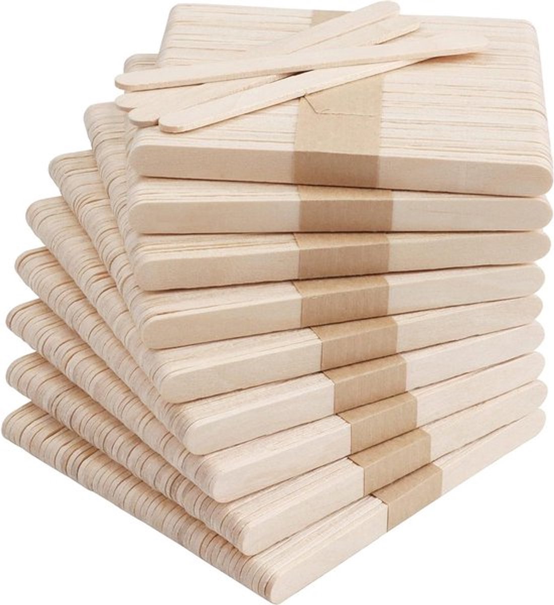 - Natuurlijke Houten Stokjes - DIY - Jumbo Formaat - Hobby en Kunst - Voor Kinderen - Houten Knutselstokjes - Geschikt voor Diverse Projecten - Natuurlijk Hout - 1000 Stuks gladde Ijs Stokjes