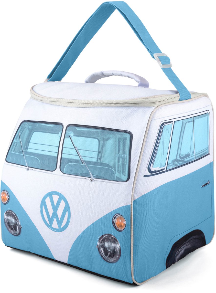 BRISA VW Collection - Iconische VW T1 Bulli-koeltas voor kamperen en picknicken (inhoud 25 l) blauw