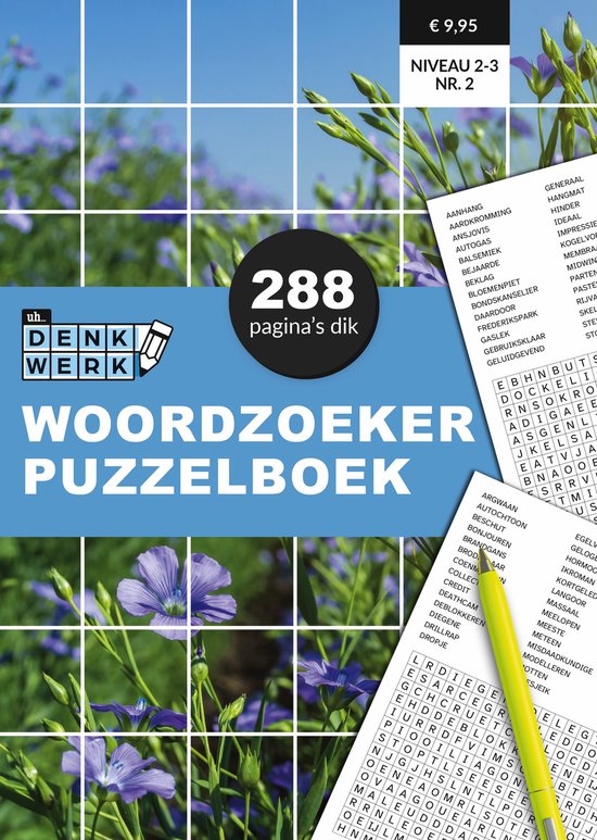 Page de couverture d'un livre de mots mêlés de 288 pages, niveau 2/3, numéro 02.