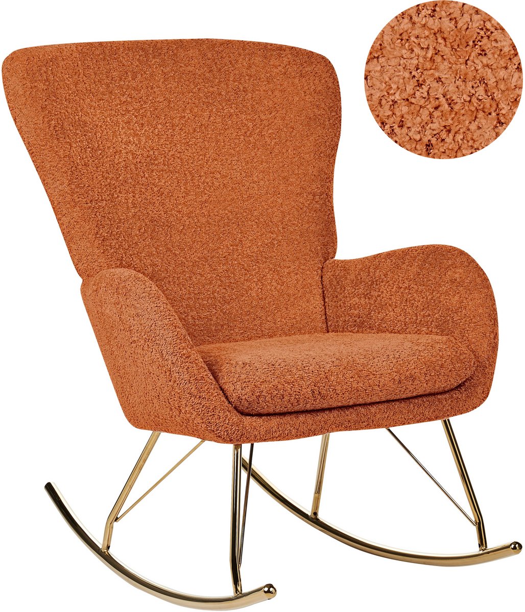 ANASET - Schommelstoel - Oranje - Bouclé