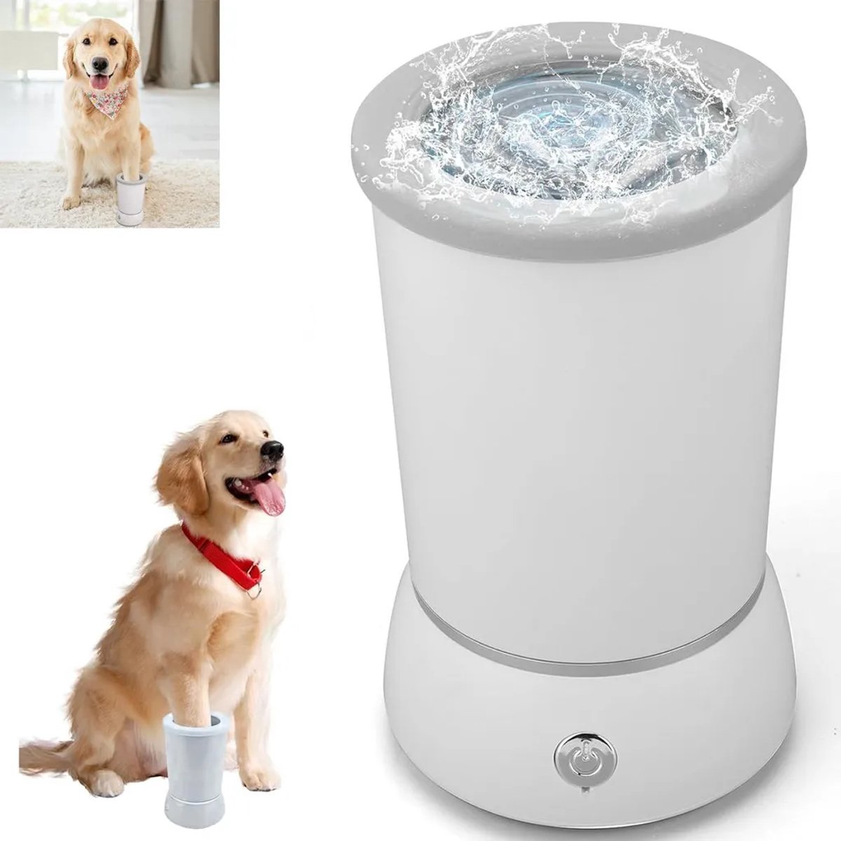 Automatische pootreiniger Geschikt voor honden, elektrische pootreiniger, oplaadbaar via USB, 360° massagefunctie.