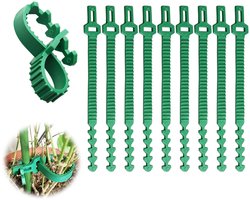 10 Stuks - Boombinders - Boombanden - Verstelbare plantklemband - flexibel - 24cm - Groen - voor fruitbomen, wijnstokken en moestuingroenten
