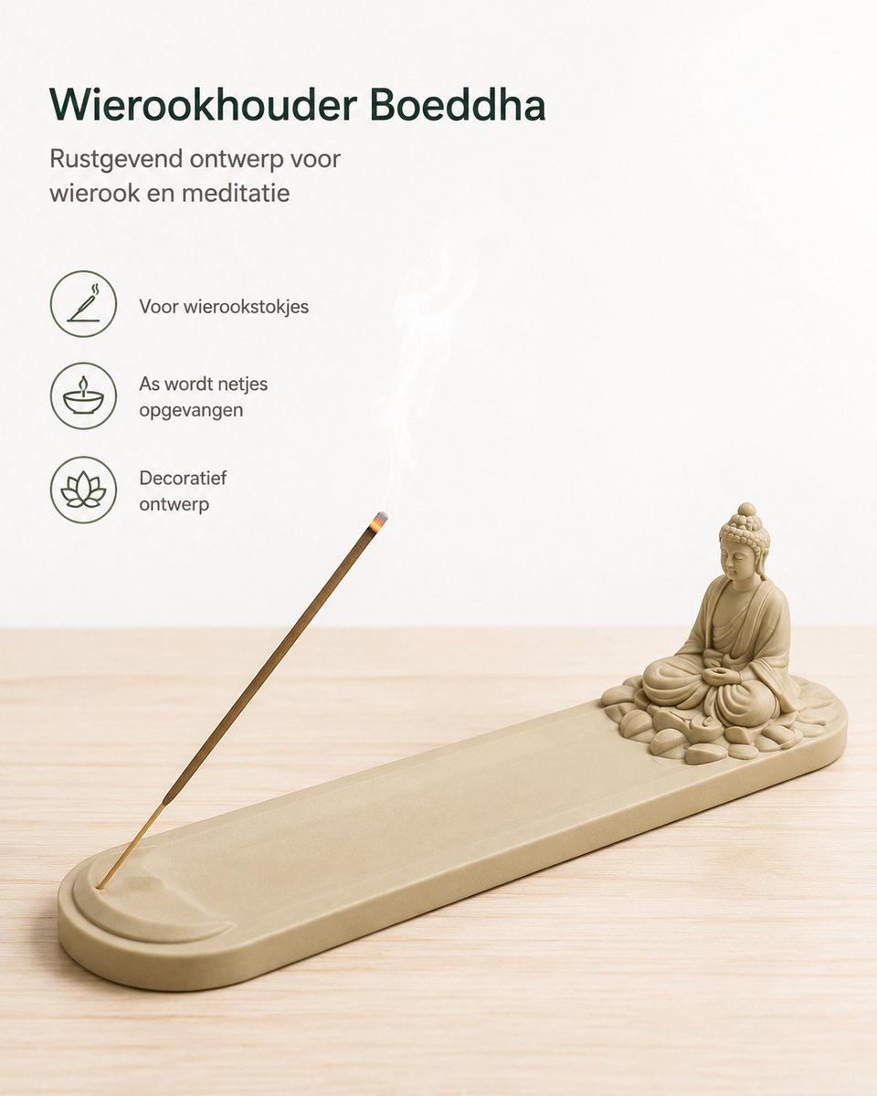 Skushy Wierookhouder Buddha Zen Incense Holder - Accessoire - Organizer - Praktisch - Decoratief