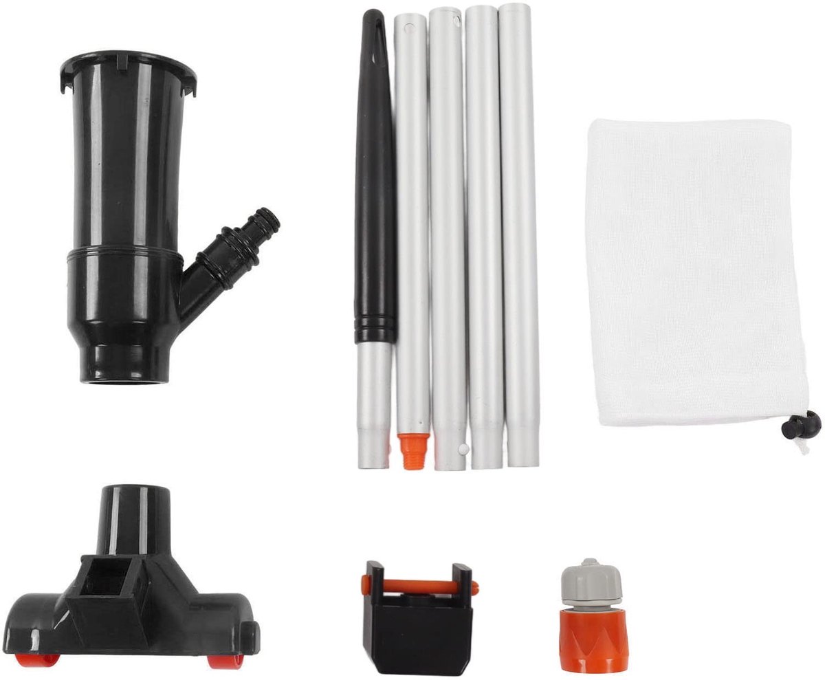 Dailygoods- Vijverstofzuiger Draagbaar - 5-delige Aluminium Staaf - Nylon Fijne Mesh Zak - ABS Kunststof - Intrekbare Koordgesp - Voor Vijver/ zwembad - Zwembadvacuüm