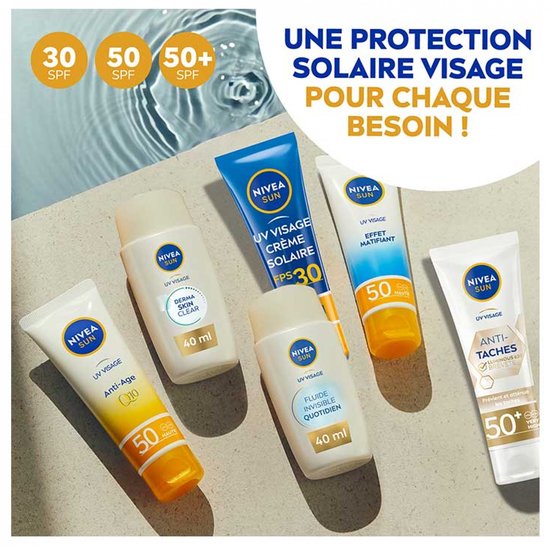 NIVEA SUN UV Face Daily Fluid Zonnebrand Gezicht SPF50+ - Medium Tinted - Zonnebrandcrème - 40ML