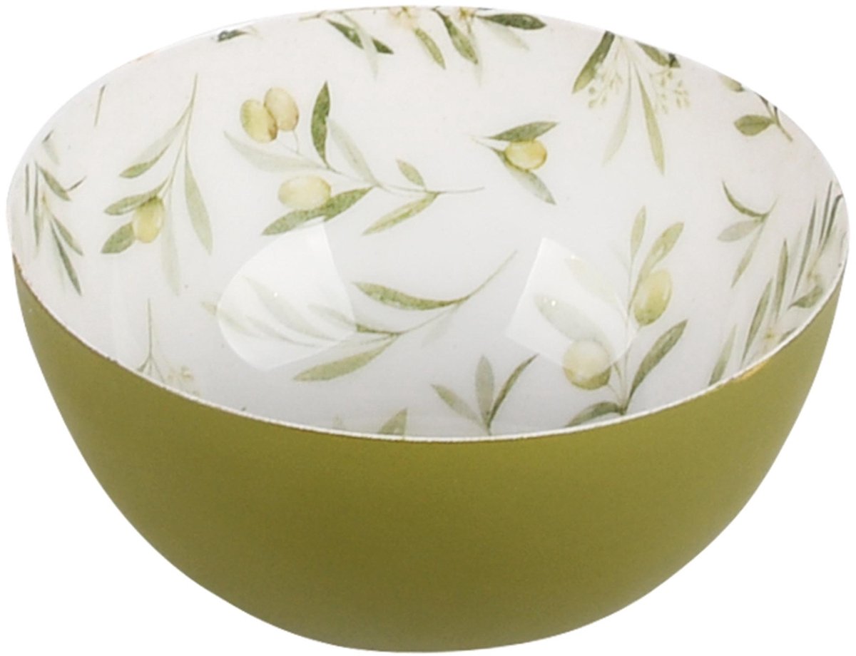 Dekoratief | Bowl rond, 'Olives', metaal, 10x10x5cm | A230922