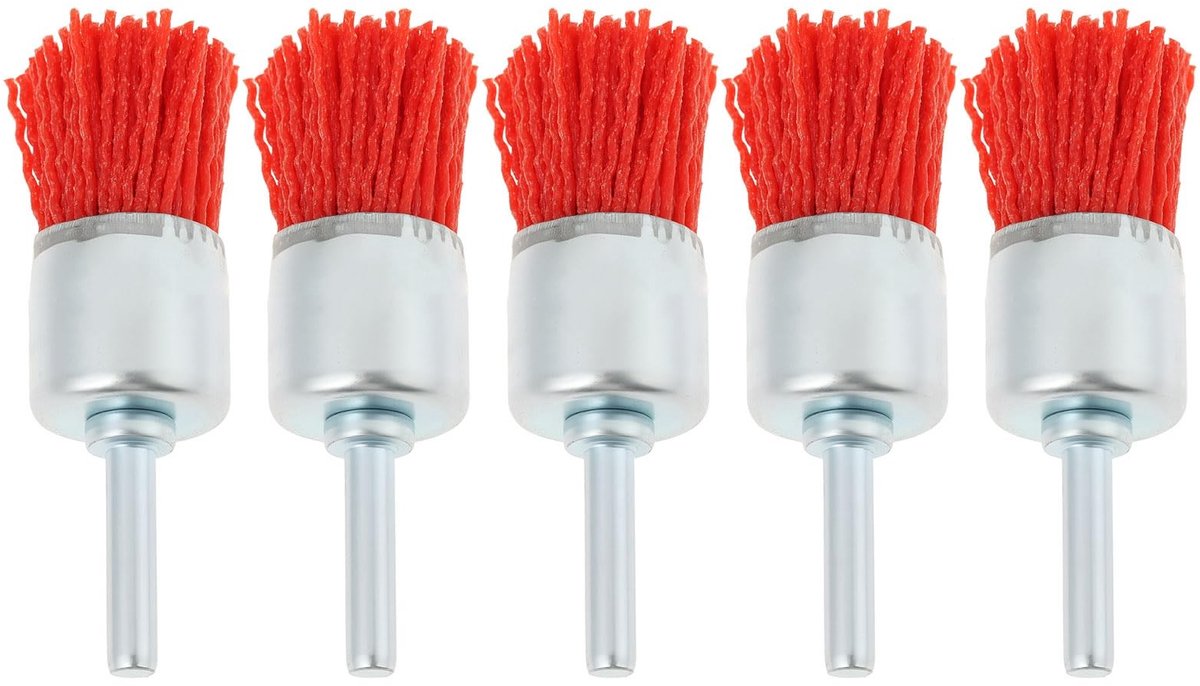 Dailygoods - Rode Nylon Schurende Draad Borstel Set van 5 Stuks