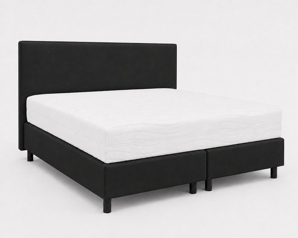 Home & Living Opberg Boxspring Savelle - 140x200 Compleet - Zwart - Luxe Living Home