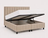 Opberg Boxspring Aurelia - 140x200 Compleet - Beige - Luxe Living Home