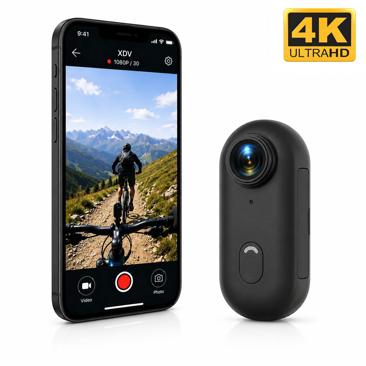 Mini Bodycam 4K – Handsfree POV Camera met Magnetische Clip – Compacte Sportcamera voor Fietsen, Reizen & Dagelijks Gebruik