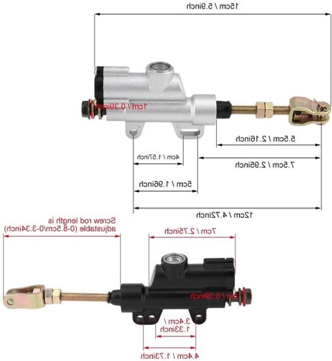 Shopcentral - Achterrem Master Cylinder - Hydraulische Rempomp - Zwart - Vervanging