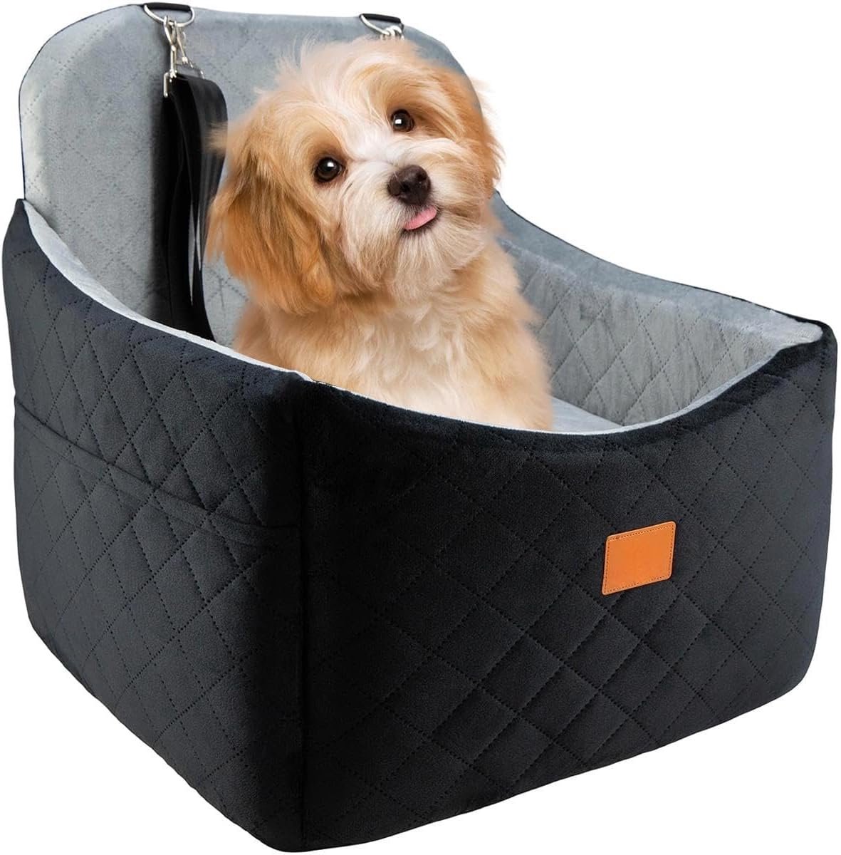 Honden Autostoel - Reisbed Auto - Veilig Reizen - Traagschuim Vulling - 38x22x19 cm - Zwart