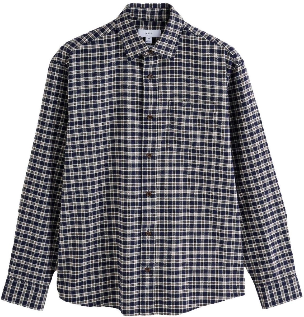 Next - Heren - Geruit overhemd met lange mouwen - Blauw
