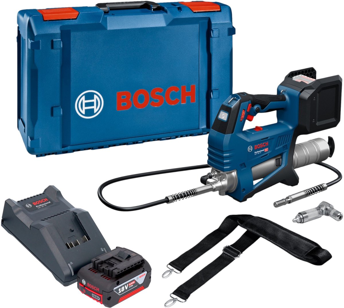 Bosch GFP 18V-10 accu-vetpomp 18 V 10.000 psi + 1x accu 4,0 Ah + oplader + XL-Boxx