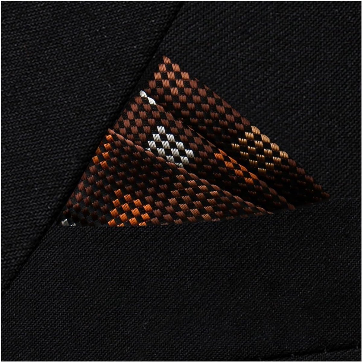 Zakdoek Heren - Pochette Stof - Feestelijke Gelegenheid - Jacquard Geweven - 23x23 cm - Zwart