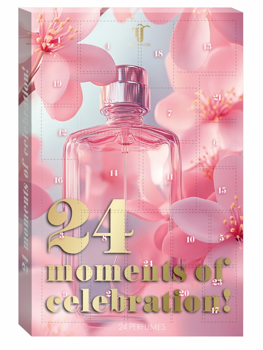 Sentio Luxe Adventskalender met 24 mini parfum flesjes - Rose Fles