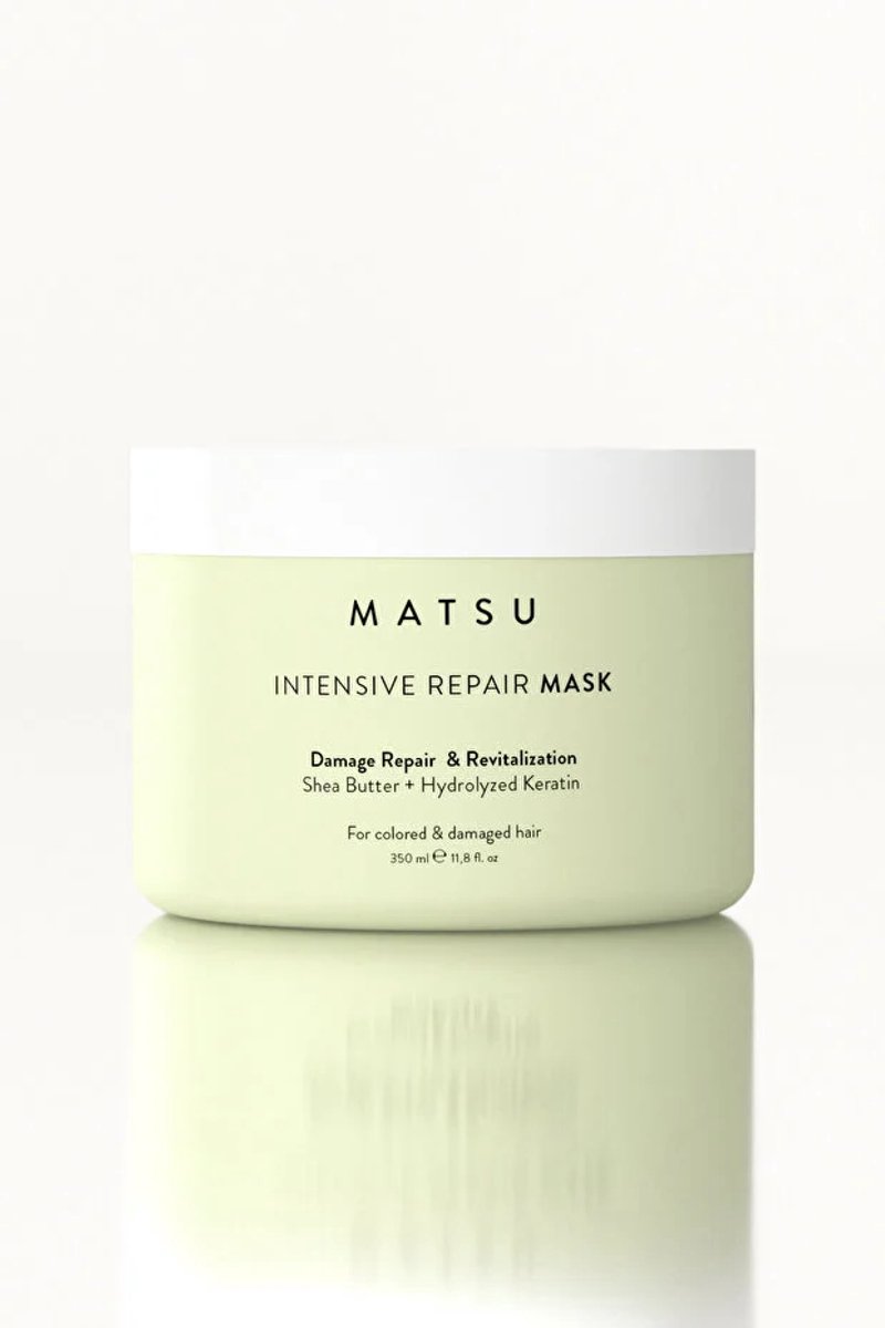 MATSU Professional Haarmasker Geverfd & Beschadigd Haar - Intensive Repair - haarmasker beschadigd haar - Argan Collageen Biotine - haar olie - 350ml - haar masker