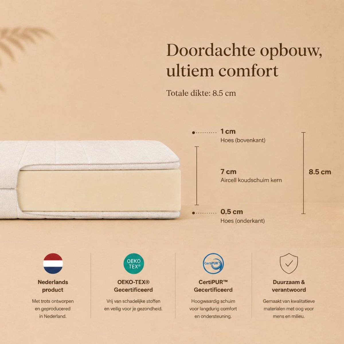 Ada Ada Sleep Premium Topper Matras 180x200 cm – Airce - afbeelding 4