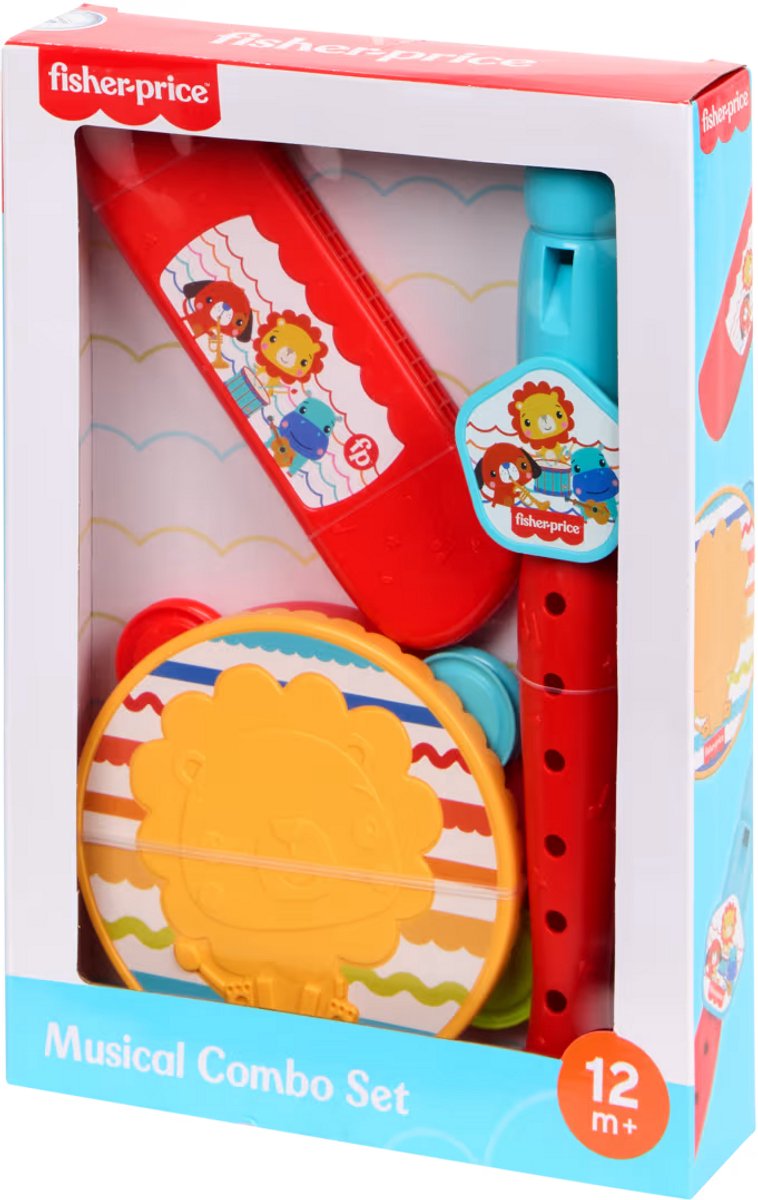 Fisher-Price muziekset - 3 stuks - Fluit, tamboerijn en een harmonica