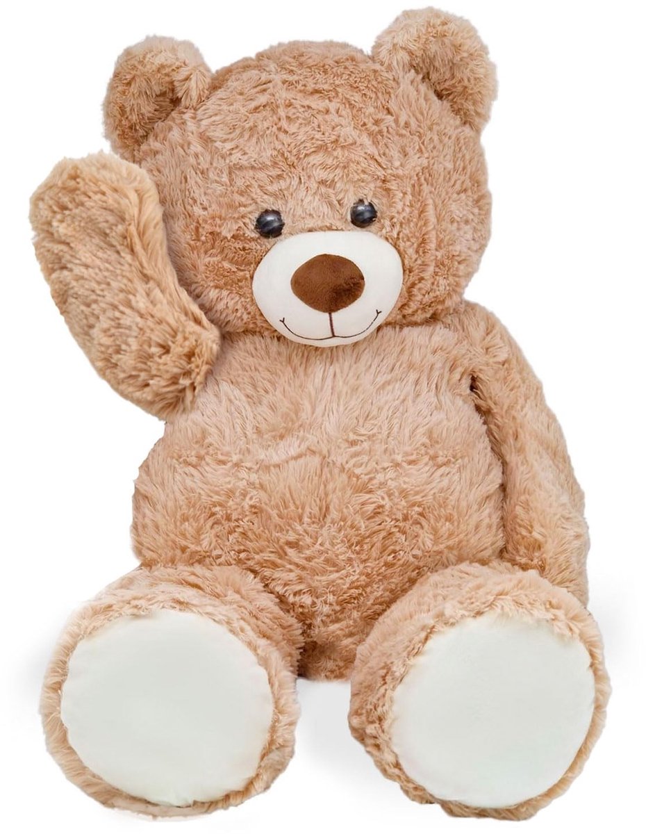 Dailygoods- Knuffelbeer XL 50 cm - Zachte Pluche - Teddybeer - Beige - Decoratief - Ideaal Cadeau