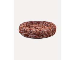 DOGGUO® Donut Hondenmand - M 70x70 cm - Orthopedisch Hondenkussen - Honden Kussen voor Hond - Zachte Hondenbed met Rand - Wasbare Hoes - Memory Foam - Dog Bed - Coussin Chien - Brown Blue