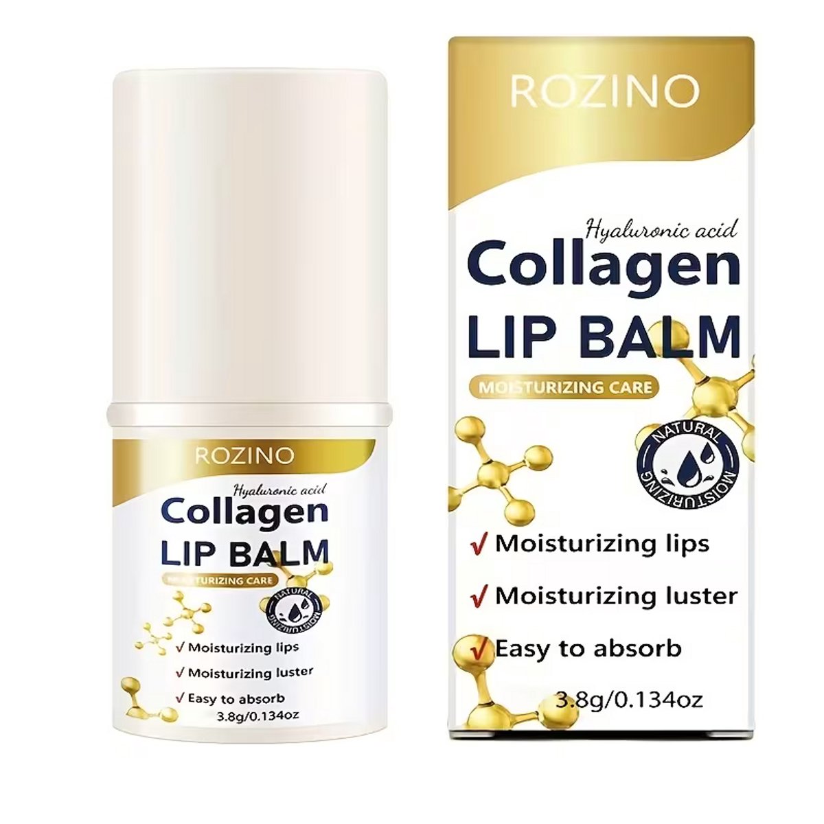 Collageen Lipbalsem met Hyaluronzuur – Hydraterende Lippenbalsem met Vitamine E en Shea Butter – 3,8 g
